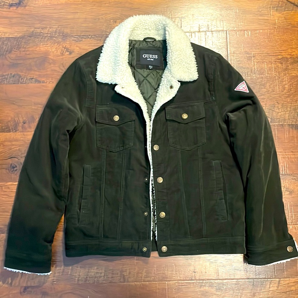 Guess Dark Green Corduroy Jacket Medium